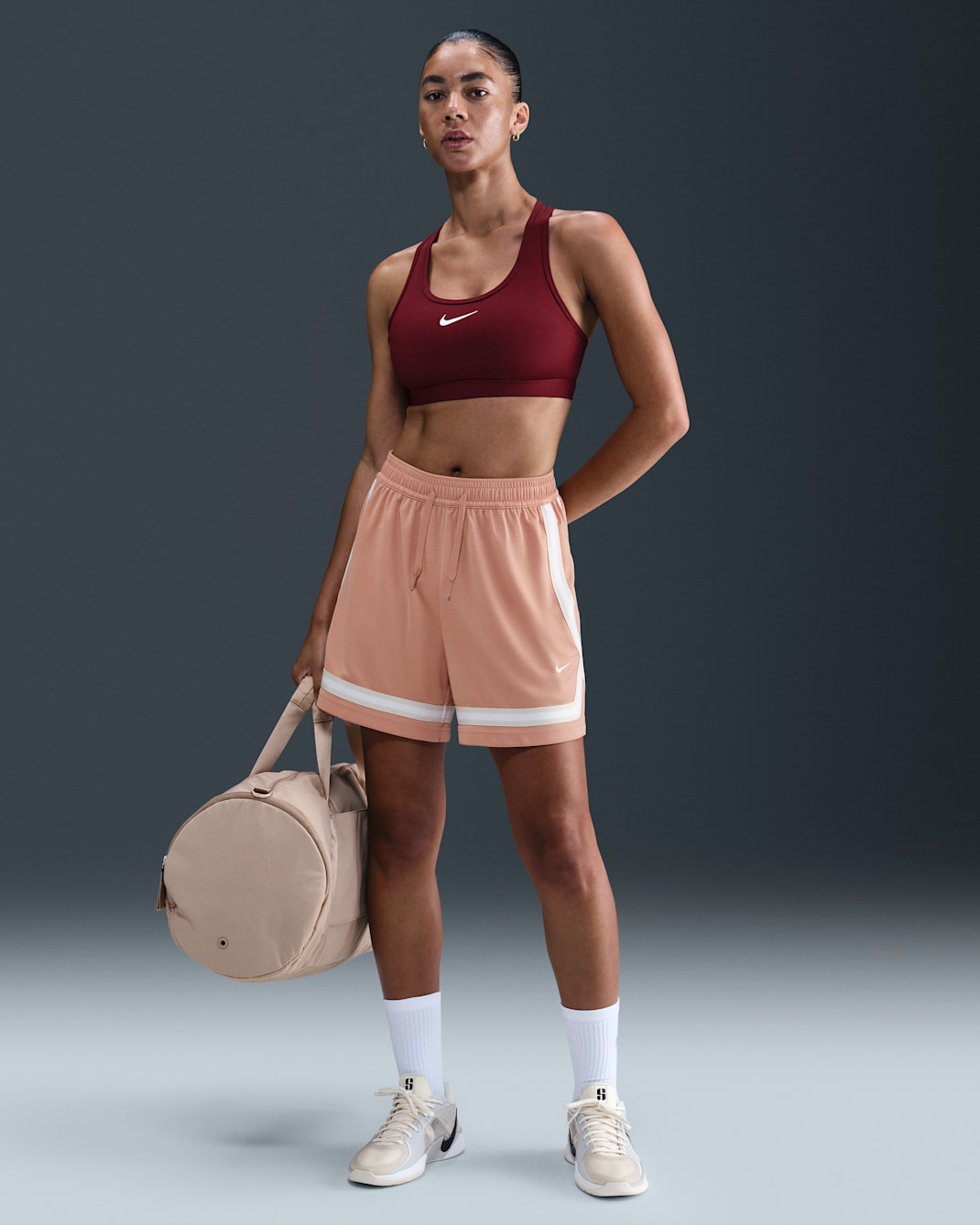 Nike Crossover Basketballshorts mit Dri-Fit-Technologie (ca. 13 cm) (Damen) - Rose Gold/Light Orewood Brown/Light Orewood Brown