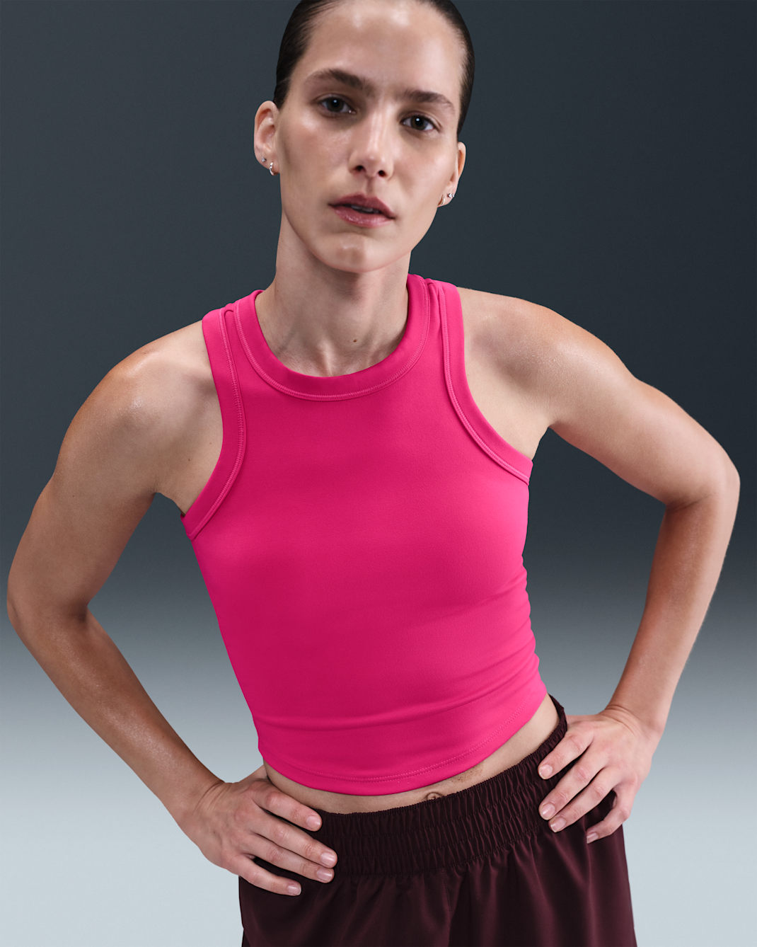 Nike One Fitted Women's Dri-FIT Cropped Tank Top - Rush Pink