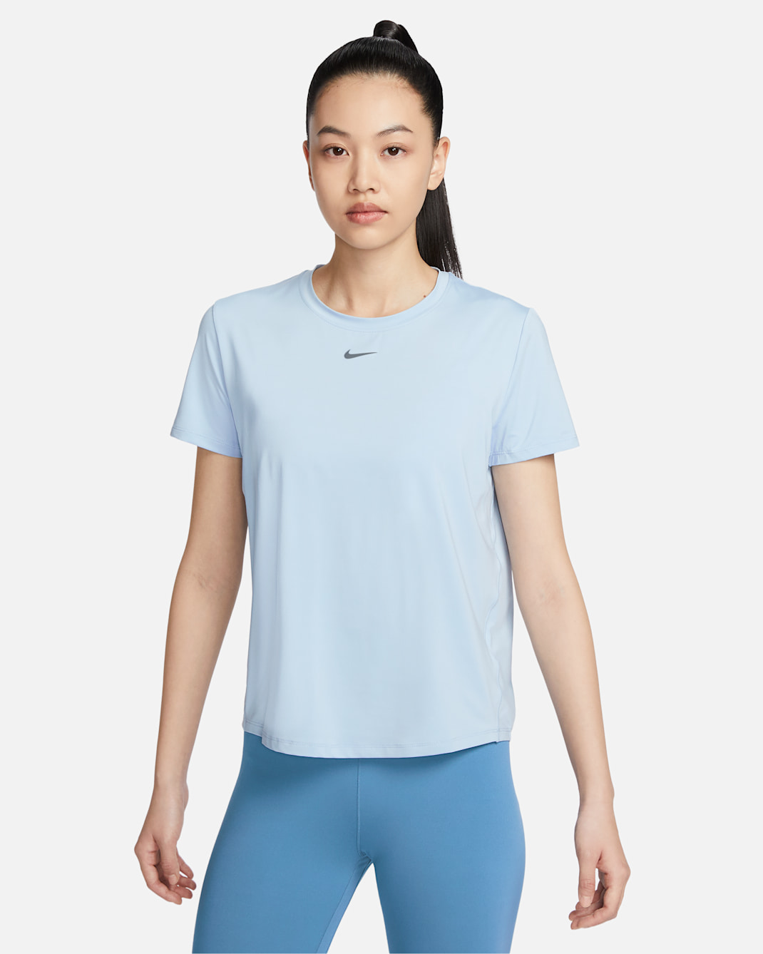 Nike One Classic Women's Dri-FIT Short-Sleeve Top - Light Armoury Blue/Black