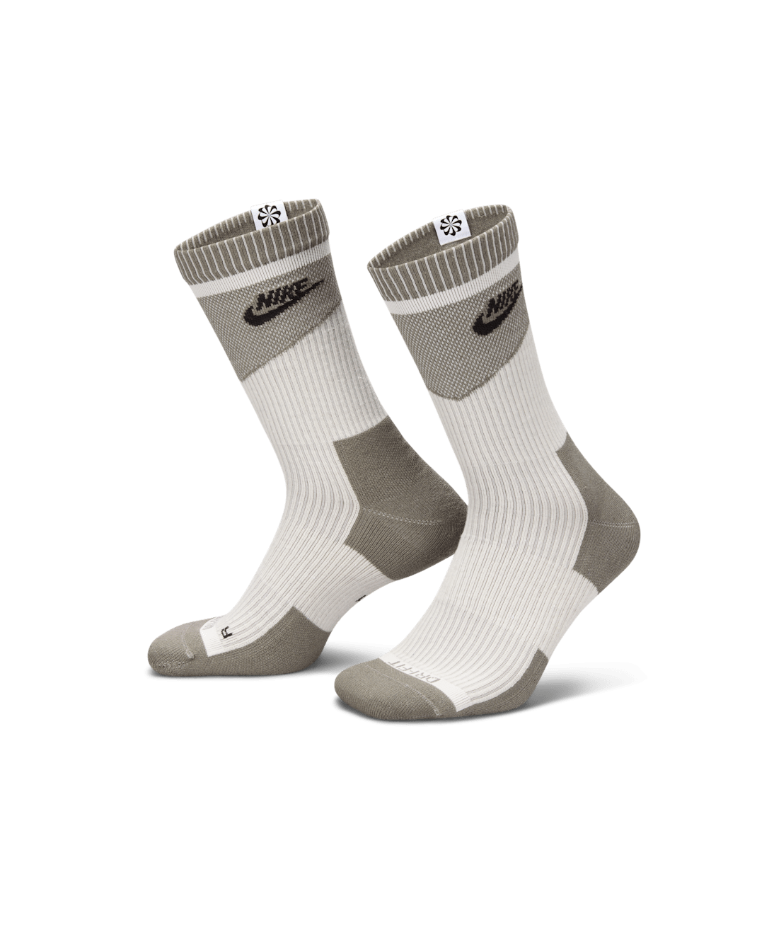 Nike Everyday Cushioned Crew Socks (1 Pair) - Flat Pewter/Summit White/Photon Dust/Black