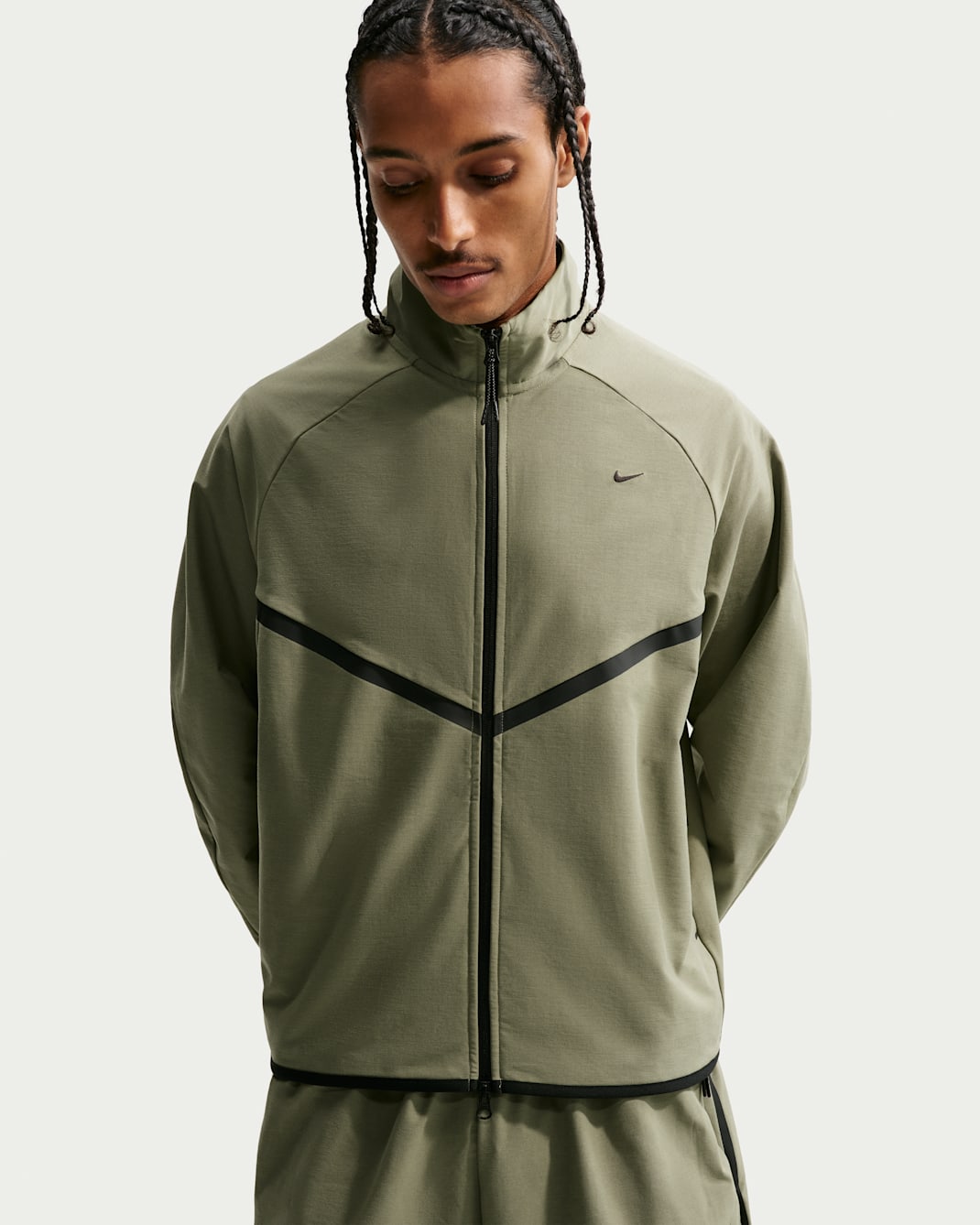 Veste de survêtement en maille Shori Dri-FIT Nike Sportswear Tech pour homme - Silver Sage/Noir