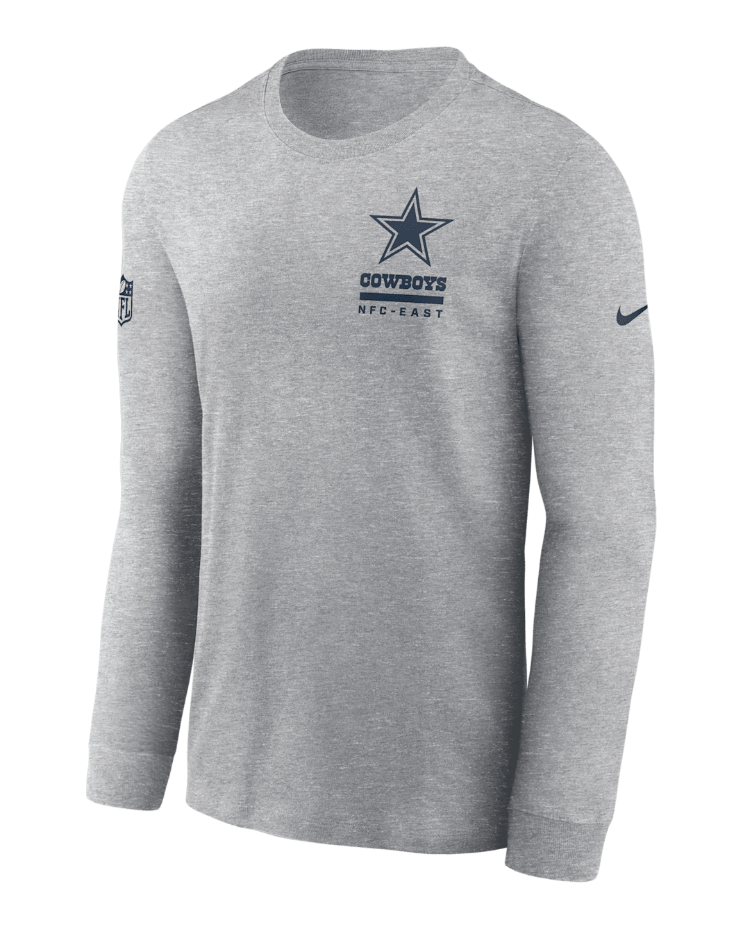 Dallas Cowboys Sideline Team Issue Men's Nike Dri-FIT NFL Long-Sleeve T-Shirt - Dark Grey Heather