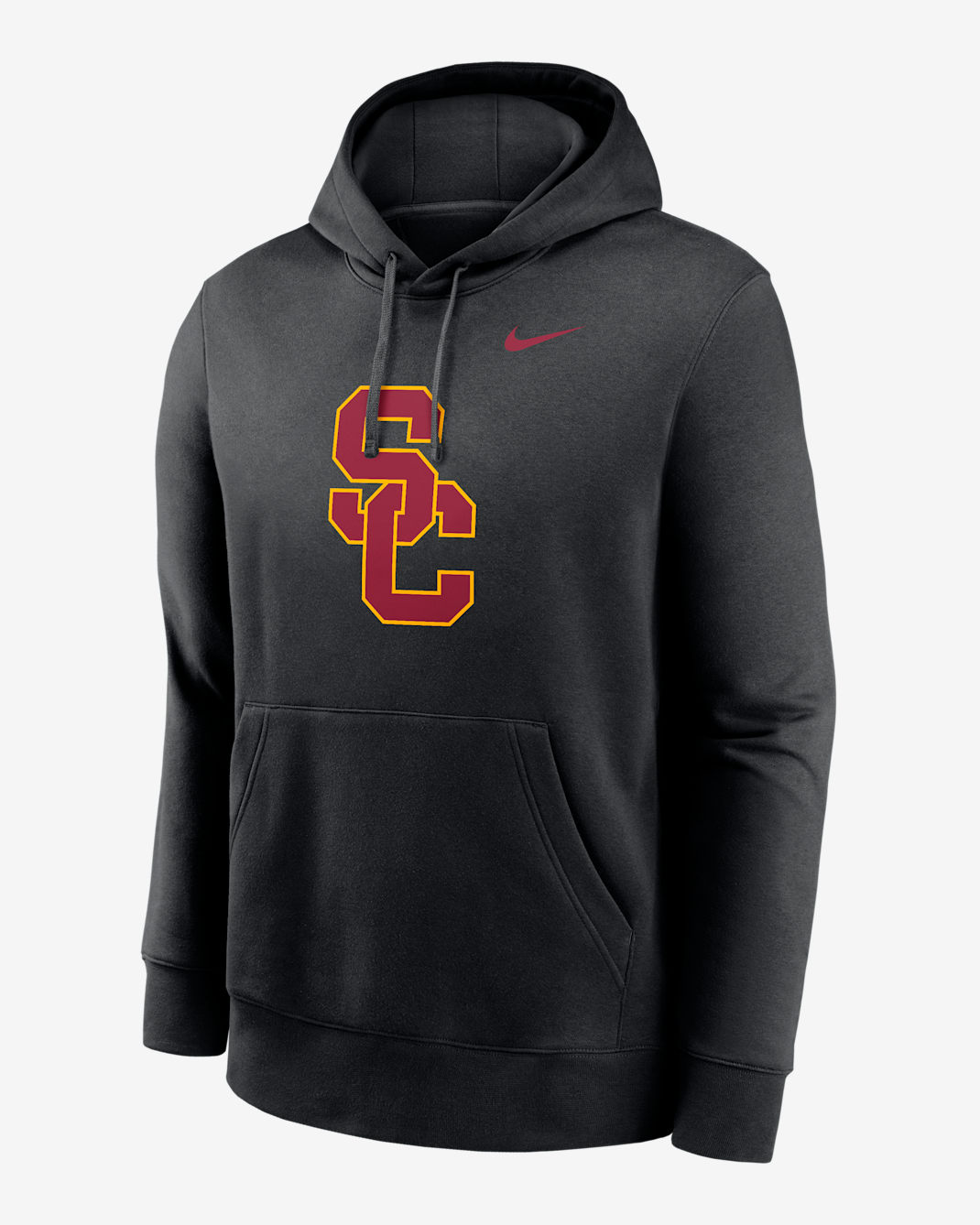 Sudadera con gorro sin cierre universitaria Nike para hombre USC Trojans Primetime Club Primary Logo - Negro