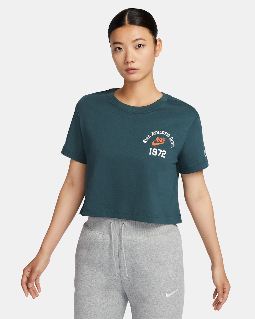 Nike Sportswear Women's Cropped T-Shirt - Deep Jungle/Sail