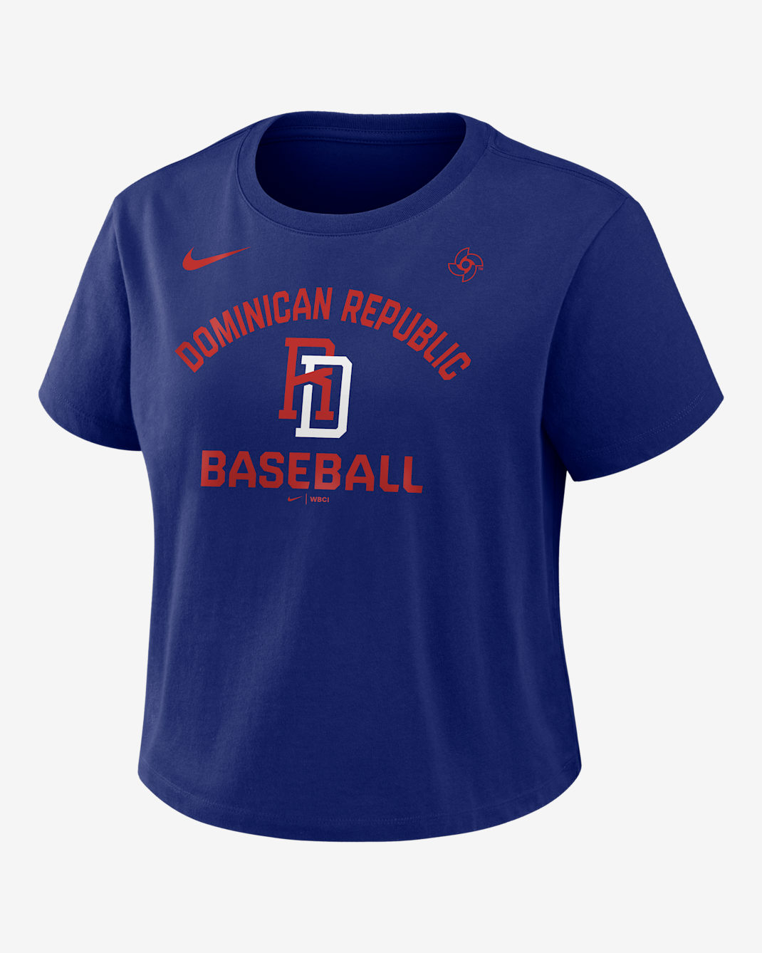 Dominican Republic National Baseball Team 2026 World Baseball Classic Mod Women's Nike Cropped T-Shirt - Deep Royal