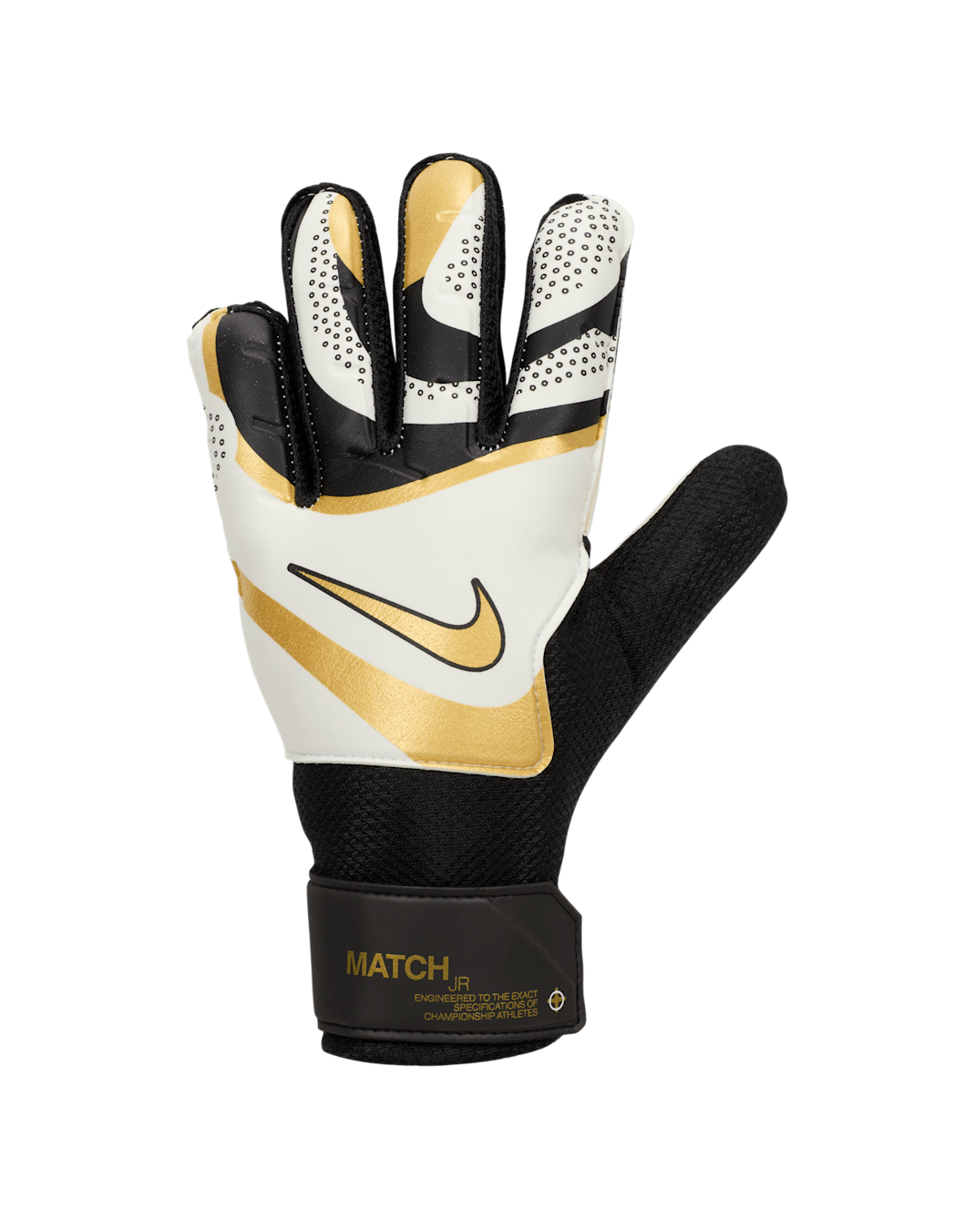 Nike Match Jr. Goalkeeper Gloves - Black/White/Metallic Gold Coin