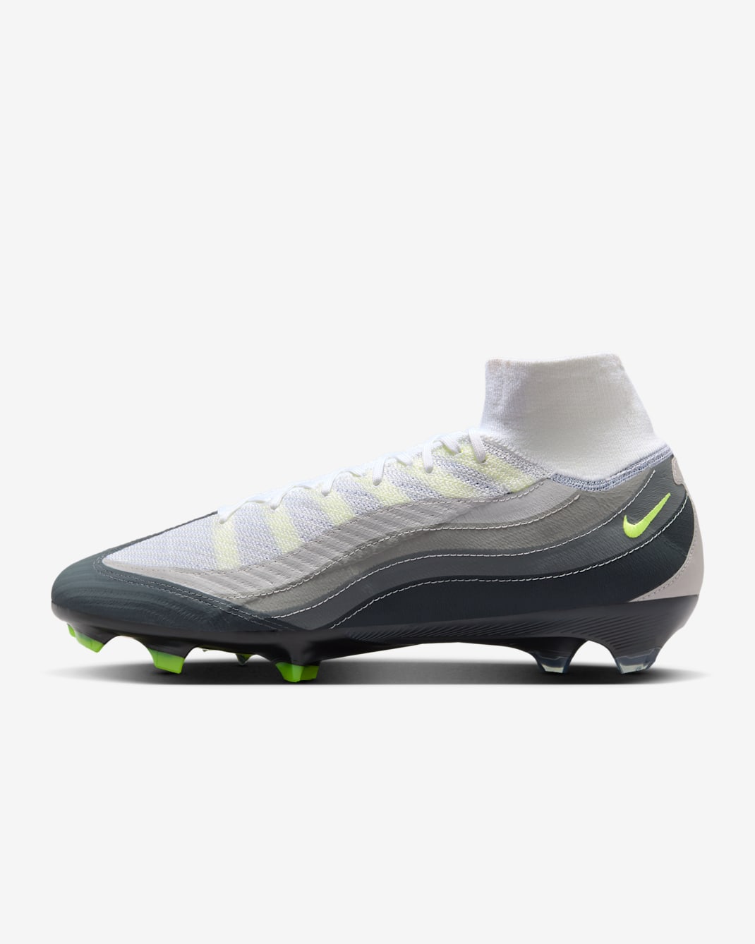 Tacos de fútbol para terreno firme de corte high Nike Mercurial Superfly 10 Elite x Air Max 95 SE - Negro/Antracita/Grafito claro/Amarillo neón