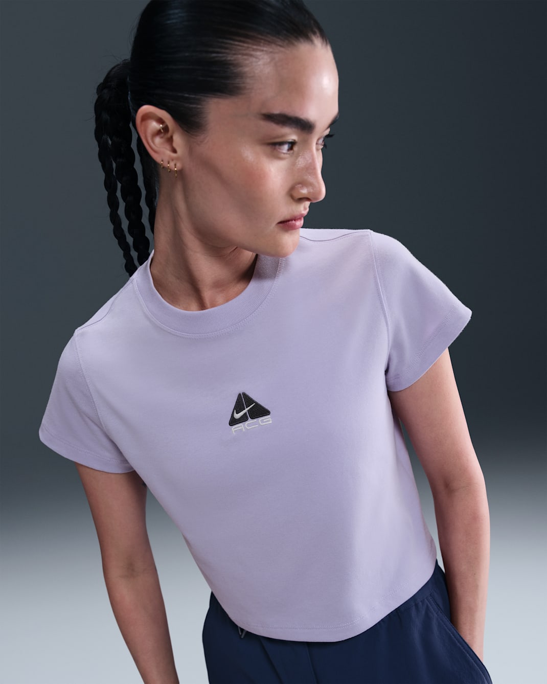 ナイキ ACG ウィメンズ Dri-FIT ショートスリーブ Tシャツ - ハイドランジア/サンダーブルー/サミットホワイト