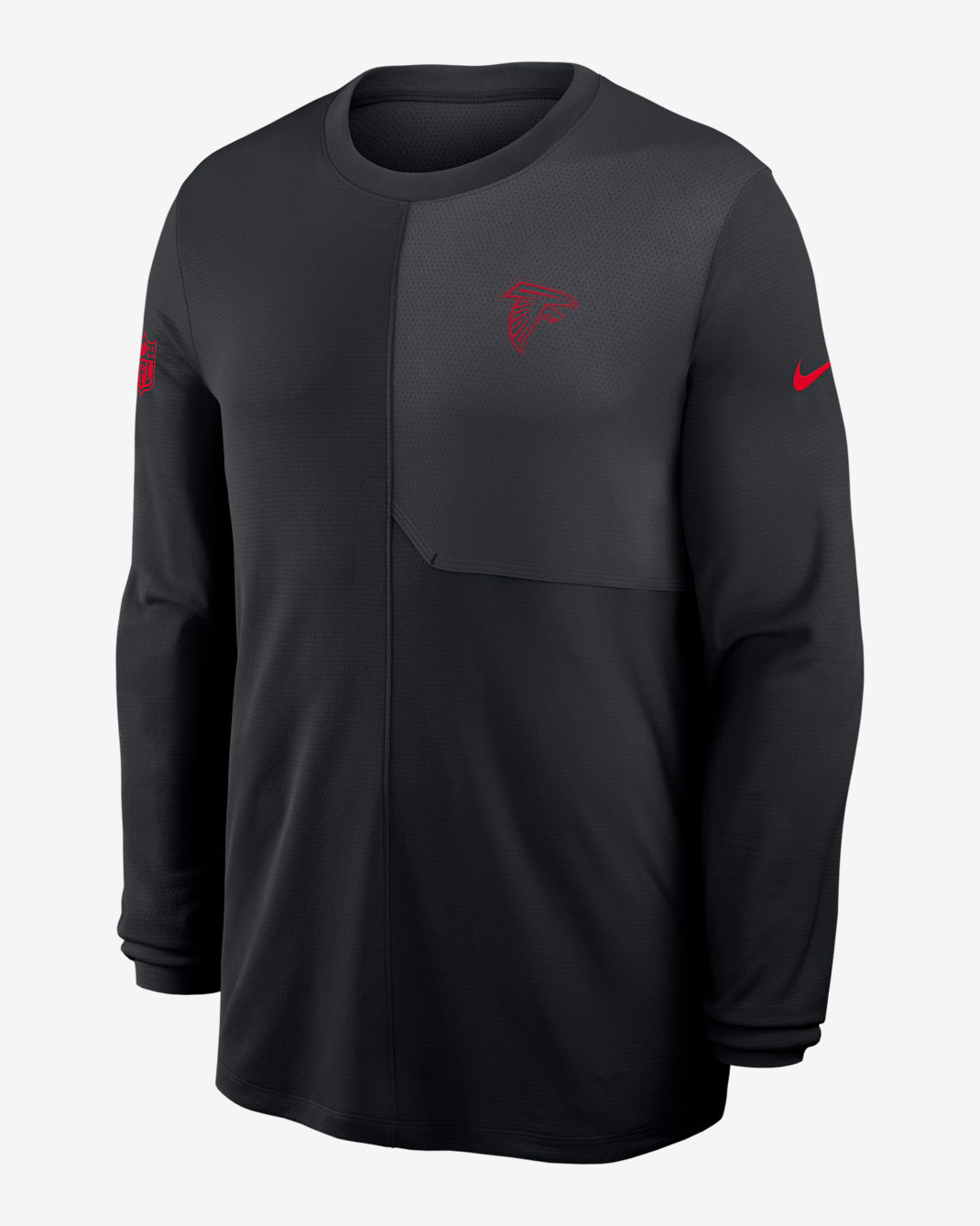 Playera de manga larga Nike Dri-FIT de la NFL para hombre Atlanta Falcons Sideline Coach - Negro
