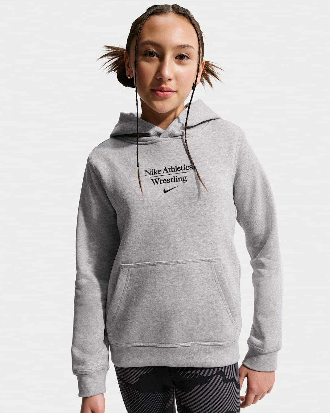 Nike Big Kids' Wrestling Pullover Hoodie - Dark Grey Heather
