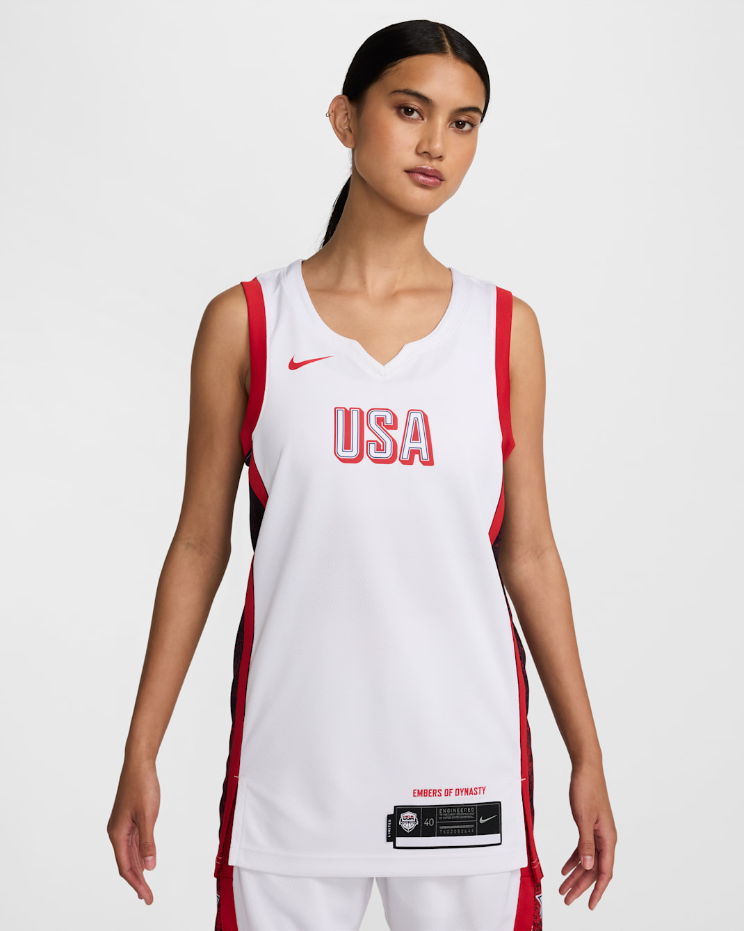 USAB Limited Home Nike-basketballtrøje til kvinder - hvid/Sport Red