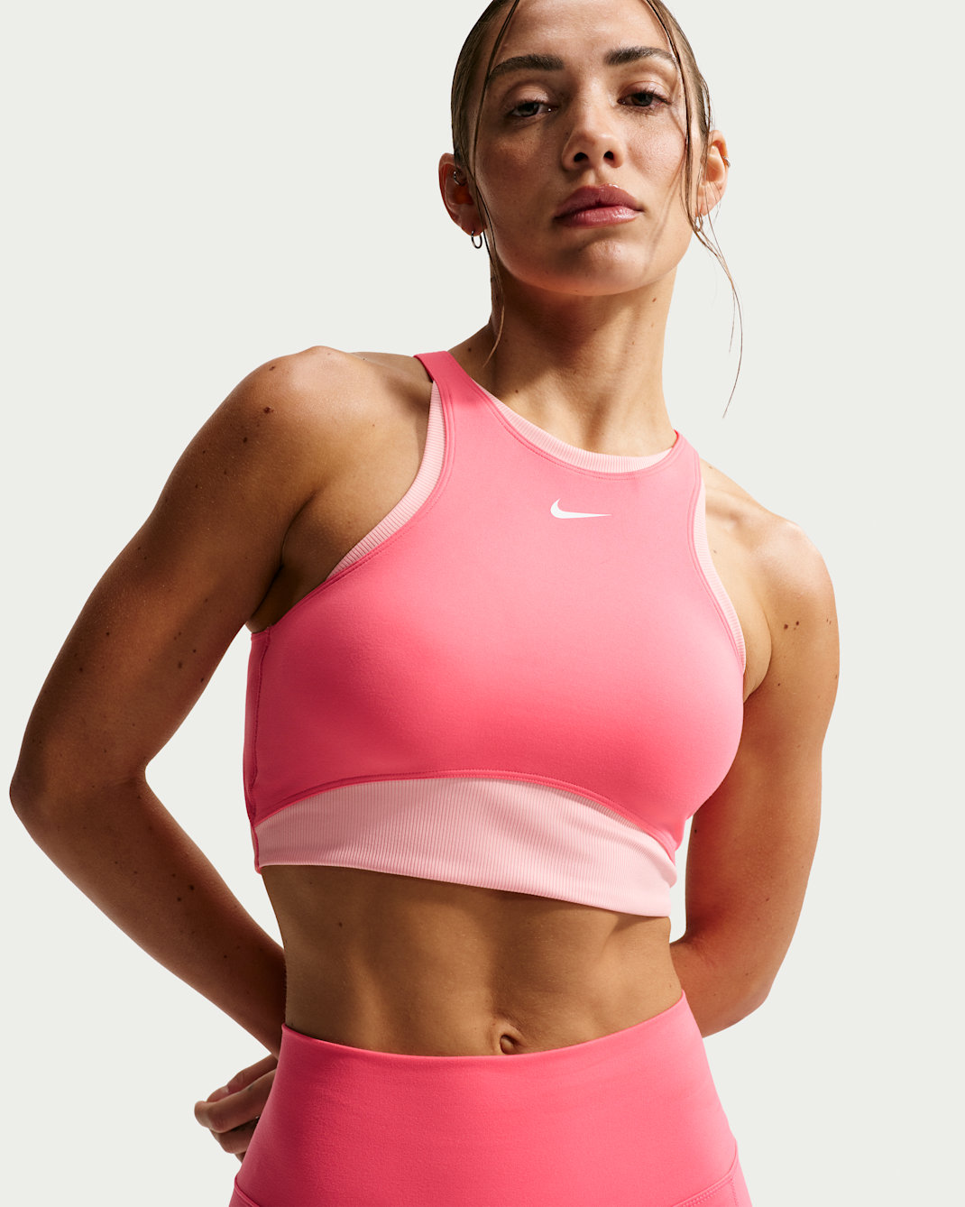 Nike One Women's Medium-Support Padded Sports Bra - Sea Coral/Bleached Coral/White