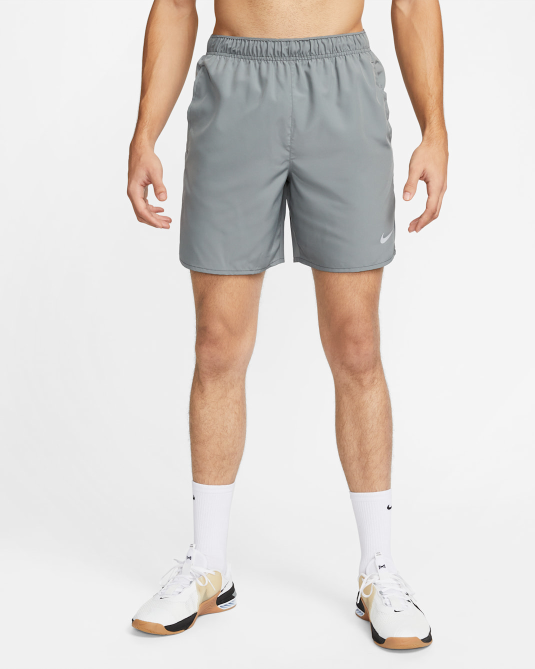 Nike Challenger Men's Dri-FIT 18cm (approx.) Unlined Running Shorts - Smoke Grey/Smoke Grey/Black