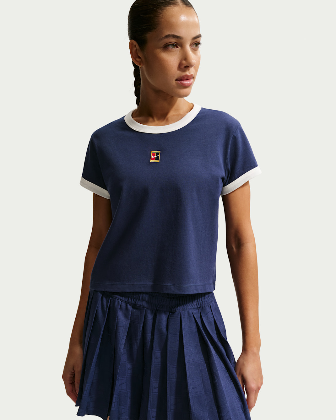 Nike Heritage tennisshirt met korte mouwen voor dames - Midnight Navy/Sail