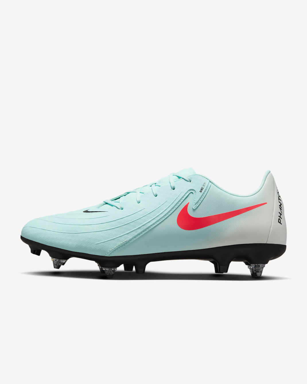 Nike Phantom GX 2 Academy Soft-Ground Low-Top Football Boot - Mint/Off-Noir/Atomic Red