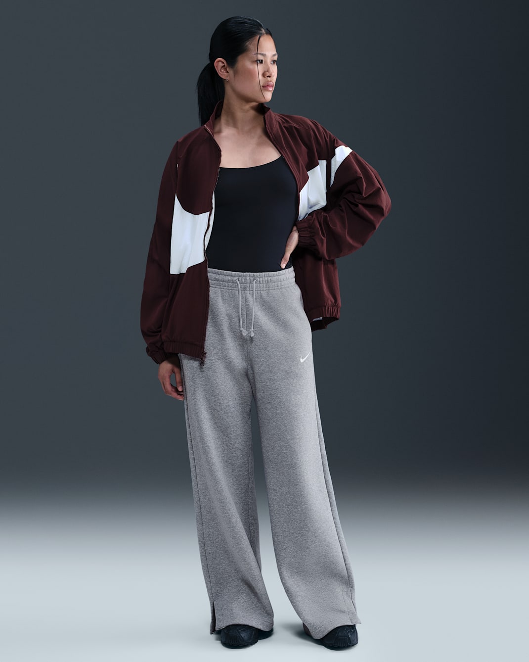 Nike Sportswear Phoenix Fleece Women's High-Waisted Wide-Leg Pants - Dark Grey Heather/Sail