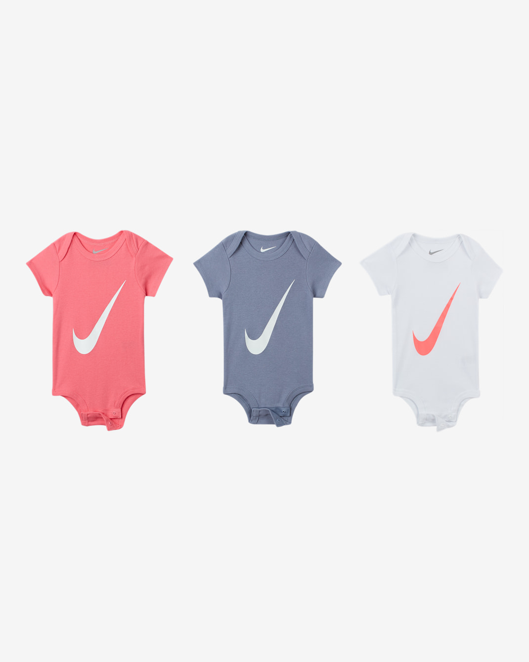 Nike Baby (0–6M) Bodysuit Set (3-Pack) - Pink Nebula