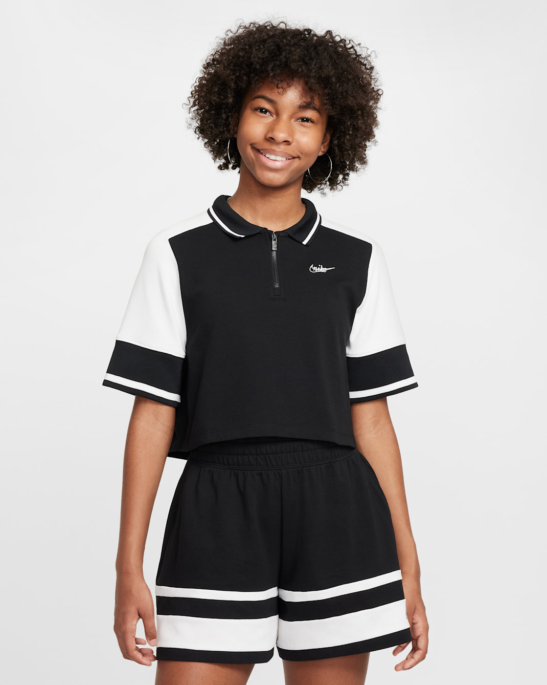 Nike Sportswear Girls' Crop Top - Black/White