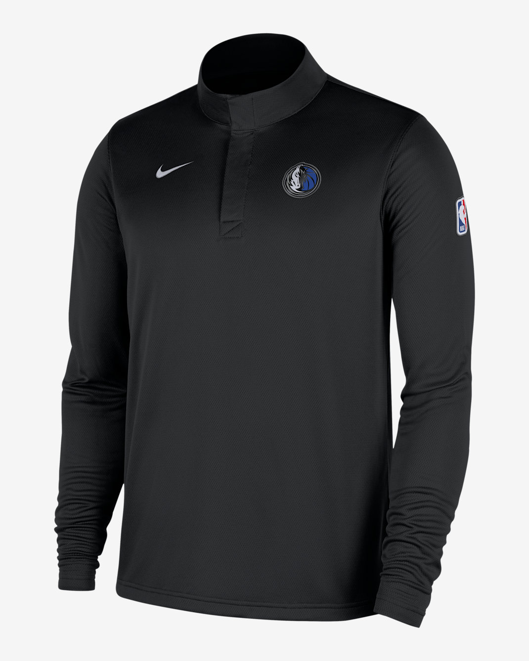 Dallas Mavericks Men's Nike Dri-FIT NBA 1/4-Zip Long-Sleeve Top - Black/White