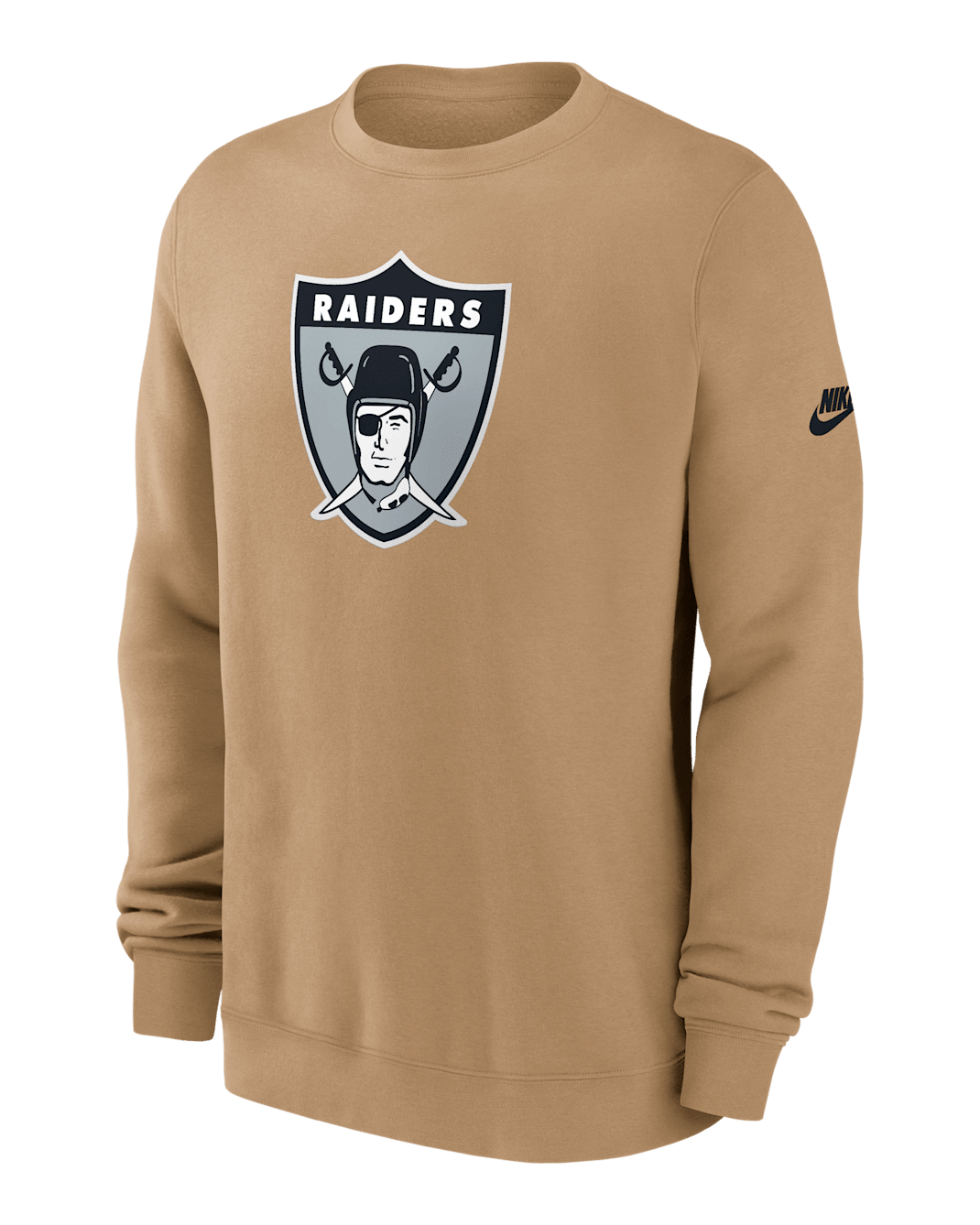 Las Vegas Raiders Swing Pass Rewind Club Men's Nike NFL Pullover Crew - Tan/Beige