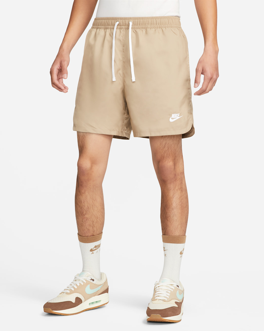 Nike Sportswear Sport Essentials Men's Woven Lined Flow Shorts - Khaki/White