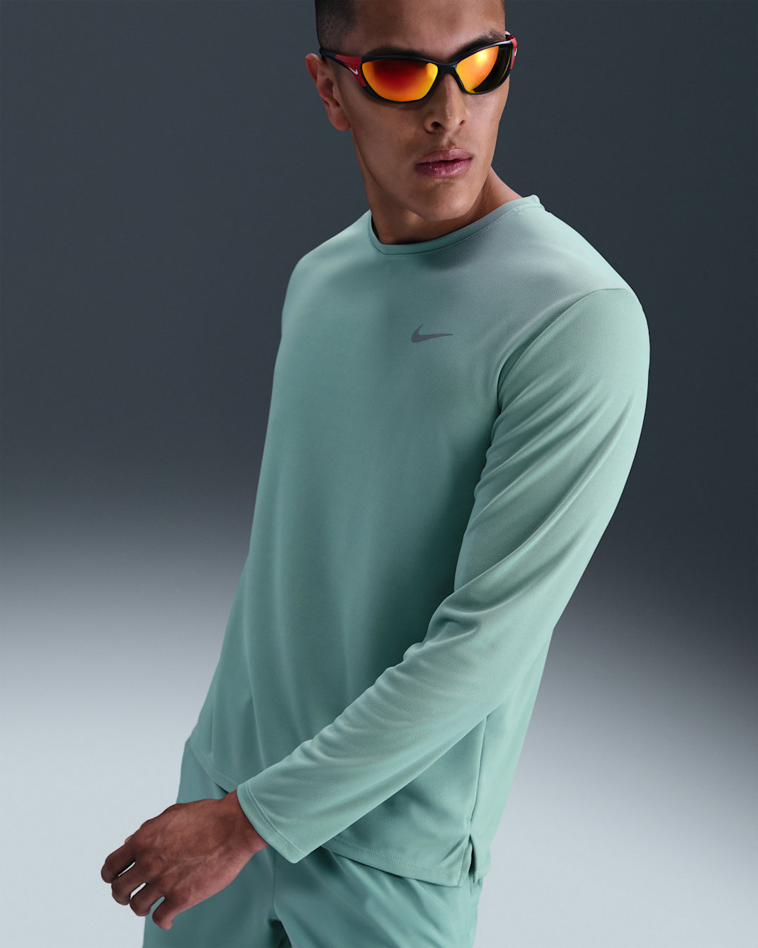 Nike Miler Men's Dri-FIT UV Long-Sleeve Running Top - Cannon