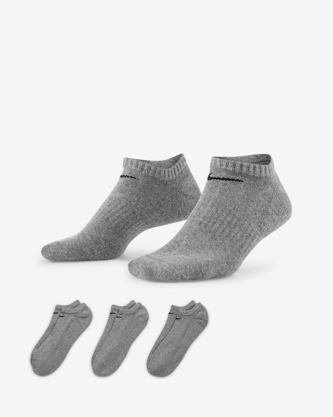 나이키 에브리데이 쿠션 트레이닝 발목 양말(3켤레) - 카본 헤더/블랙