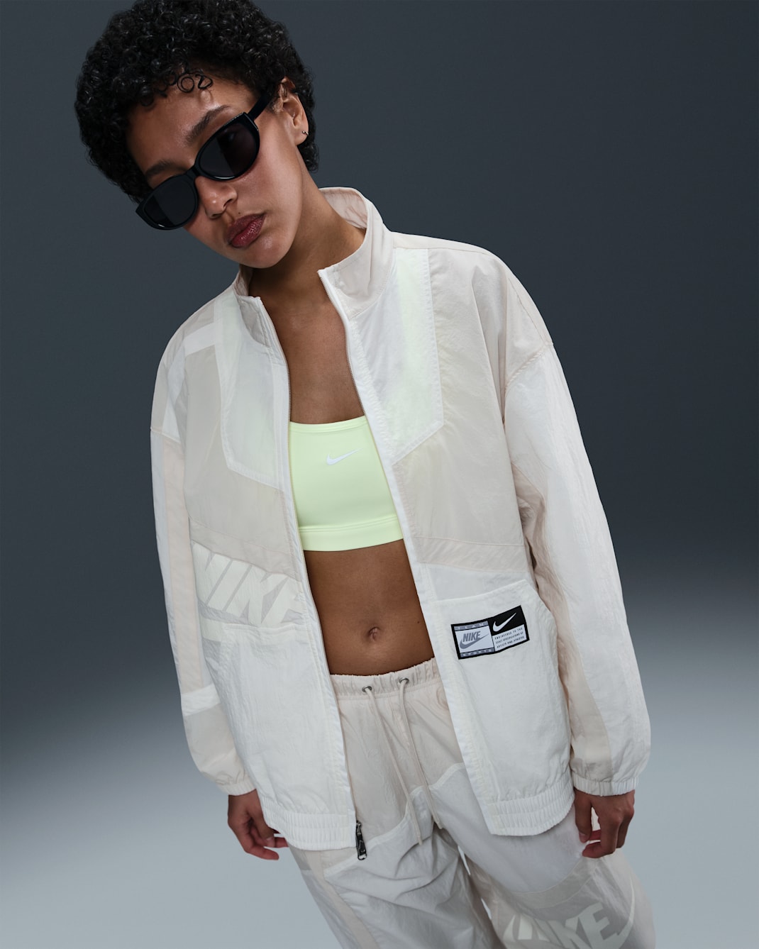 Nike Sportswear Oversize-Webjacke (Damen) - Sail/Light Orewood Brown/Light Orewood Brown/Sail