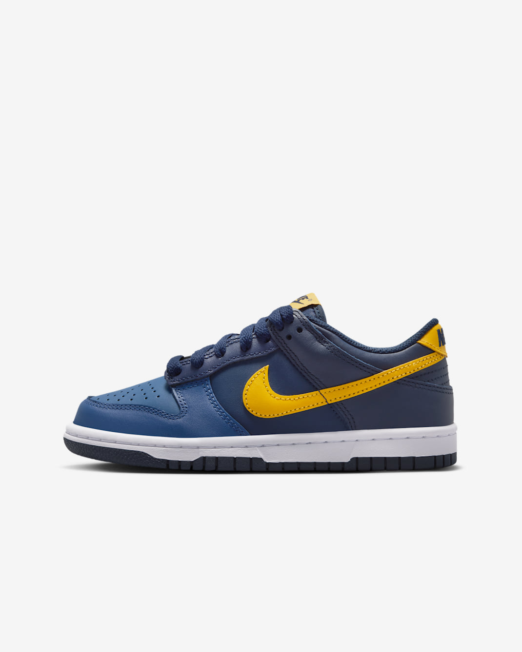 Nike Dunk Low Big Kids' Shoes - Midnight Navy/Obsidian/Mystic Navy/Varsity Maize