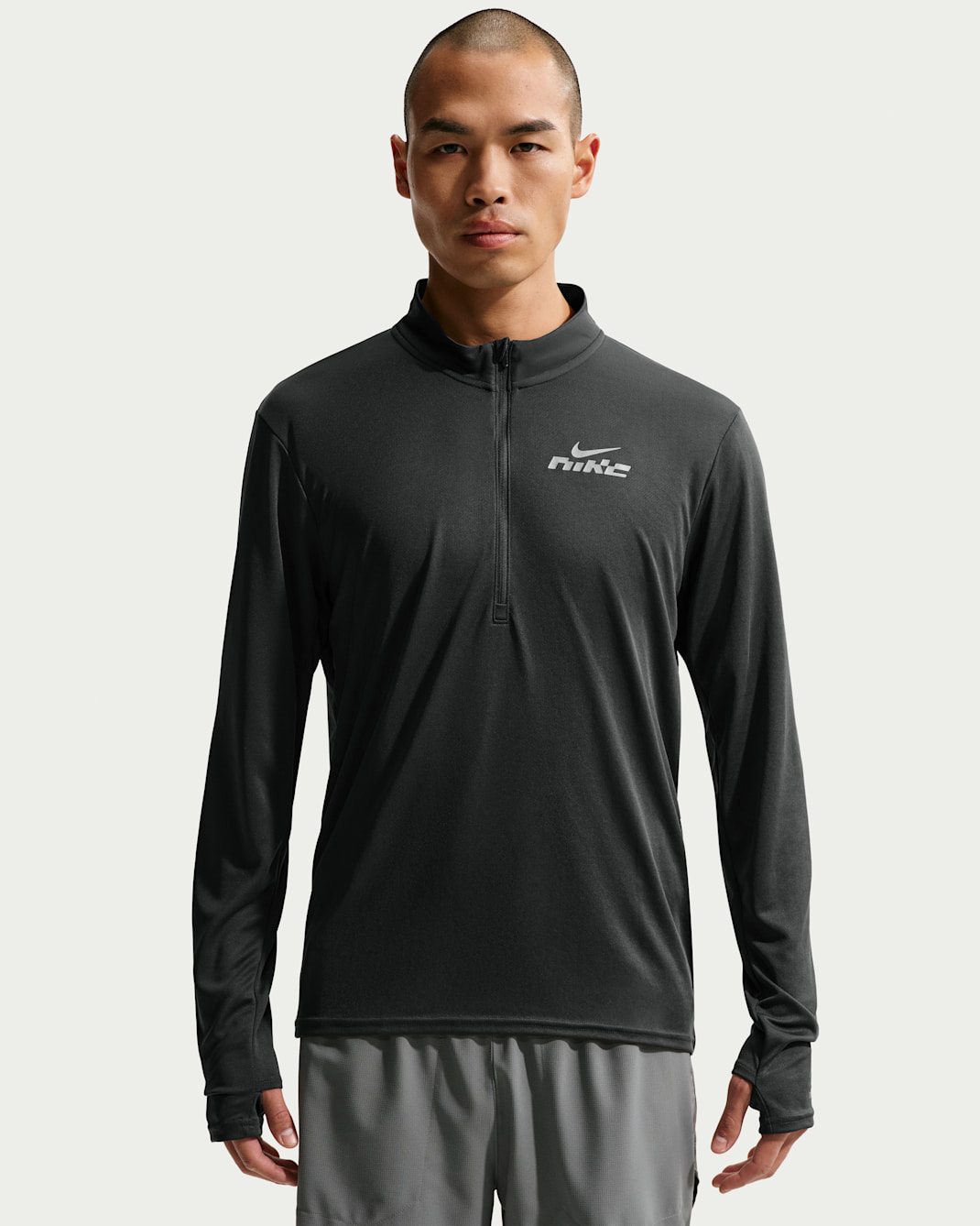 Nike Pacer Flash Men's Dri-FIT 1/2-Zip Running Top - Dark Smoke Grey