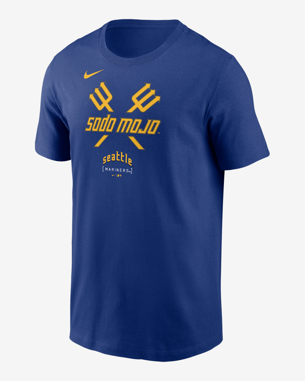 Playera Nike de la MLB para hombre Seattle Mariners City Connect Logo - Azul royal