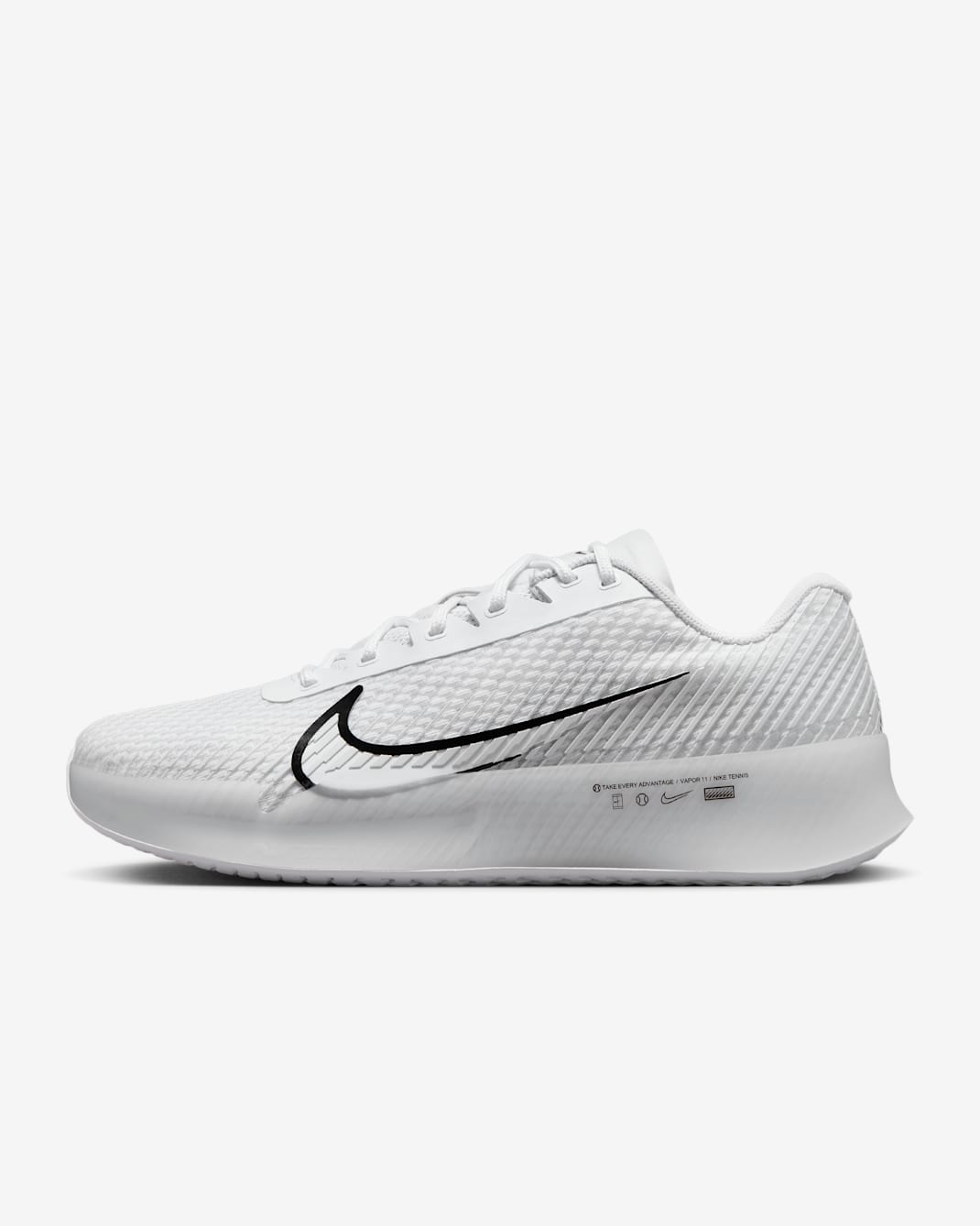 NikeCourt Air Zoom Vapor 11 Men's Hard Court Tennis Shoes - White/Summit White/Black