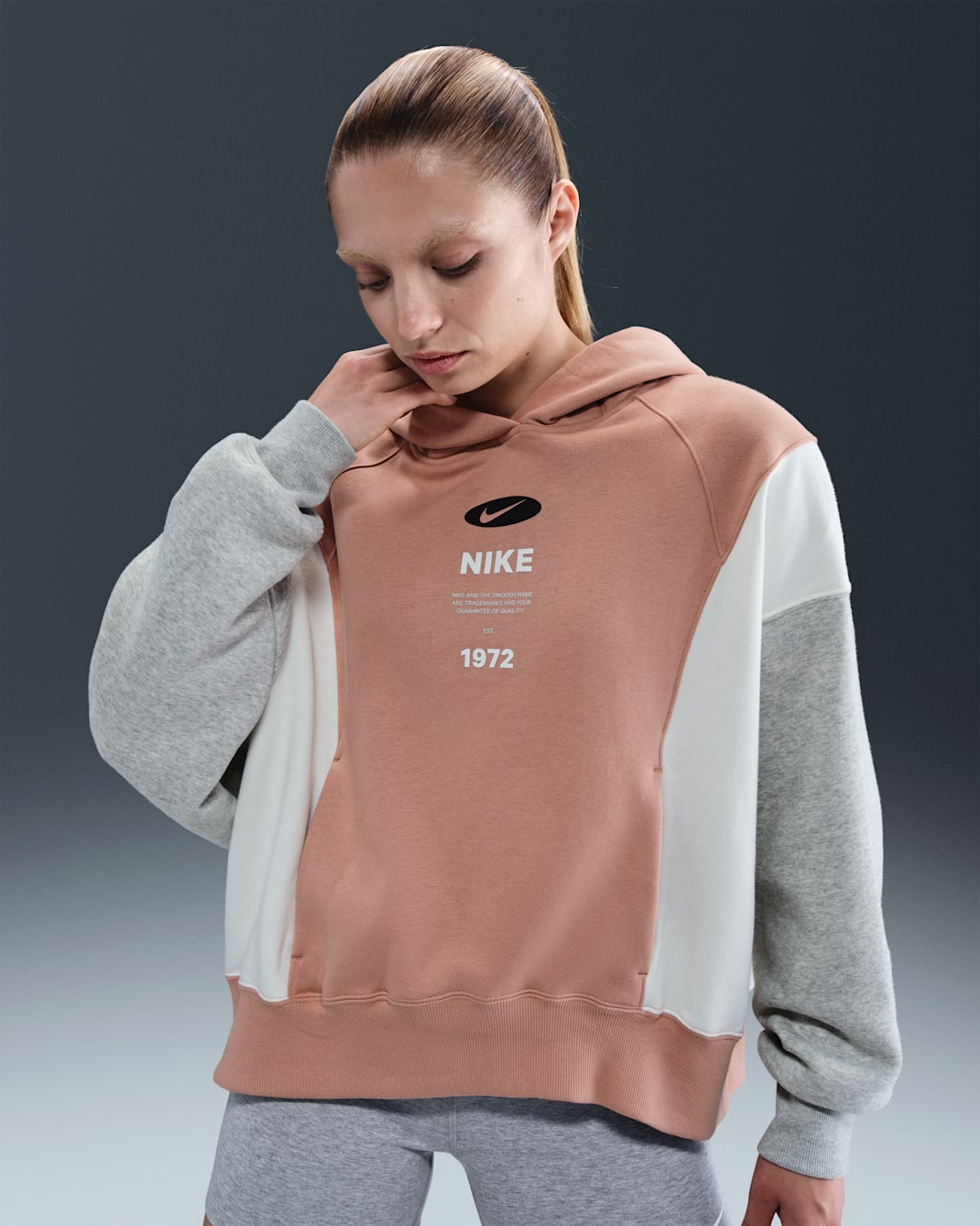 Nike Sportswear Phoenix Fleece Women's Oversized Hoodie - Rose Gold/Sail/Grey Heather