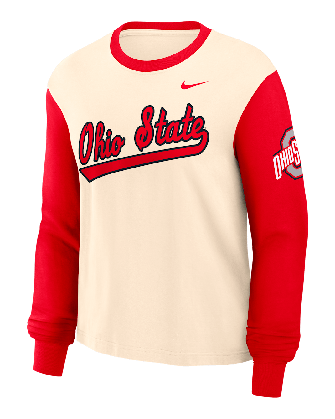 Ohio State Buckeyes Boxy Women's Nike College Long-Sleeve T-Shirt - Natural