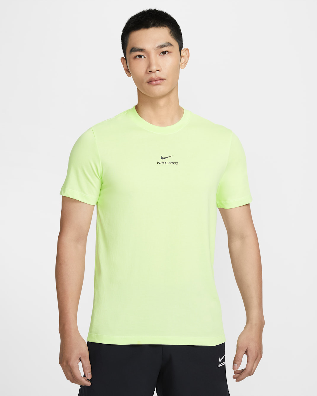 Nike Pro Men's Dri-FIT T-Shirt - Light Liquid Lime/Black