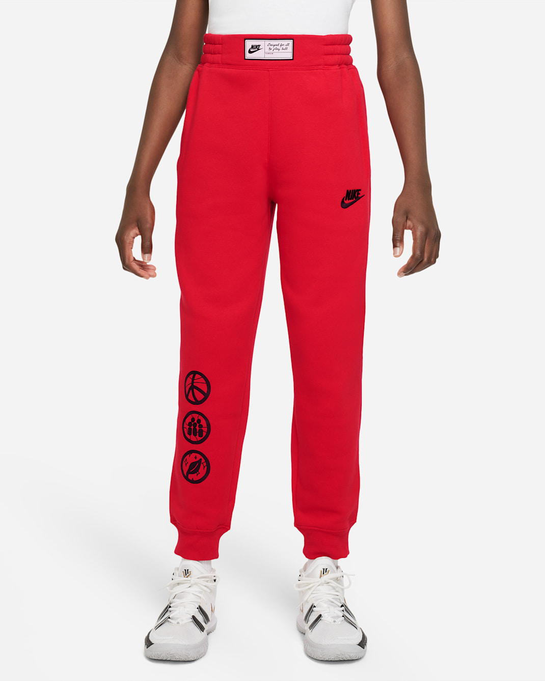 Nike Culture of Basketball 大童 (男童) 運動褲 - University Red/黑色