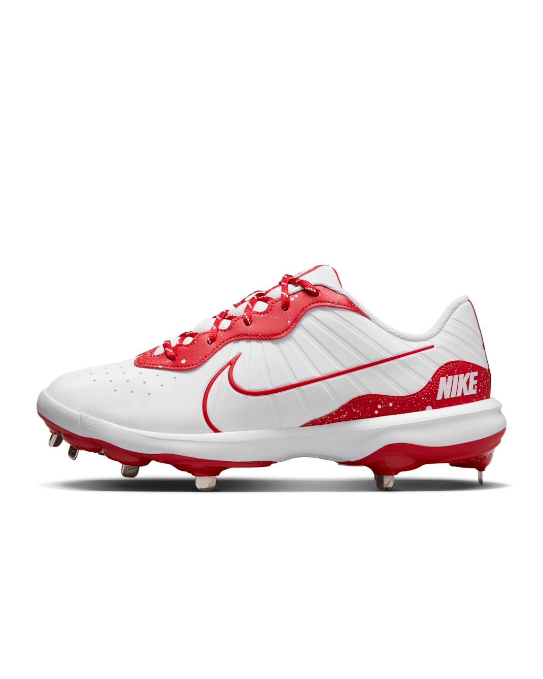 Nike Alpha Huarache Varsity 4 Low Men's Baseball Cleats - White/University Red