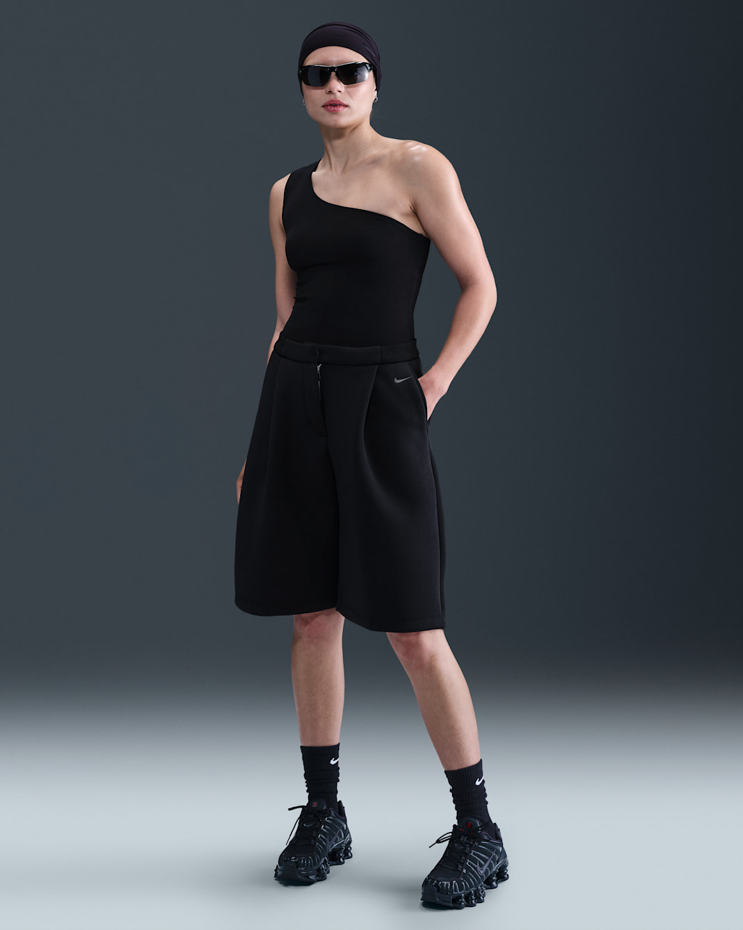 Nike Sportswear Modern Fleece Women's Mid-Rise Loose Shorts - Black/Anthracite