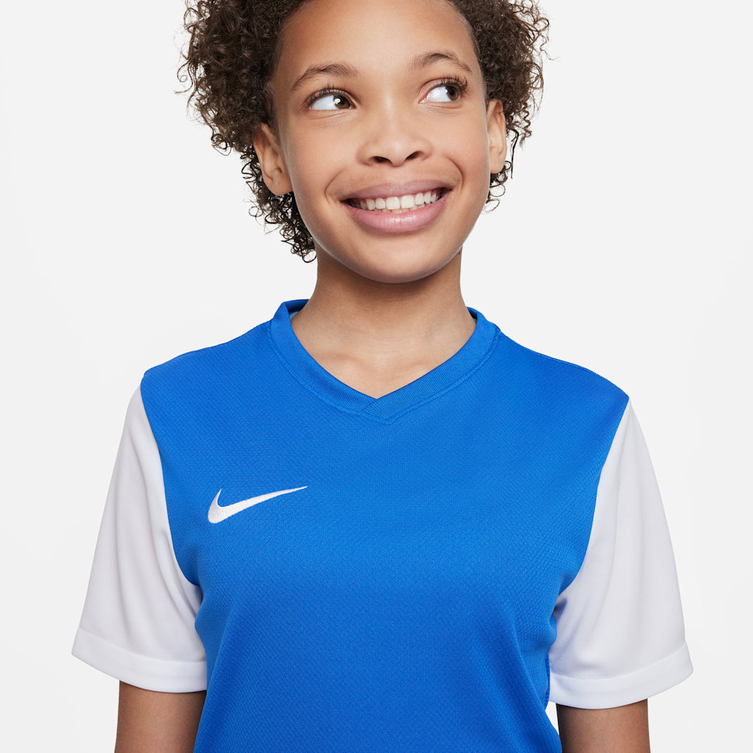 Nike Dri-FIT Tiempo Premier 2 kortermet fotballdrakt til store barn - Royal Blue/Hvit/Hvit