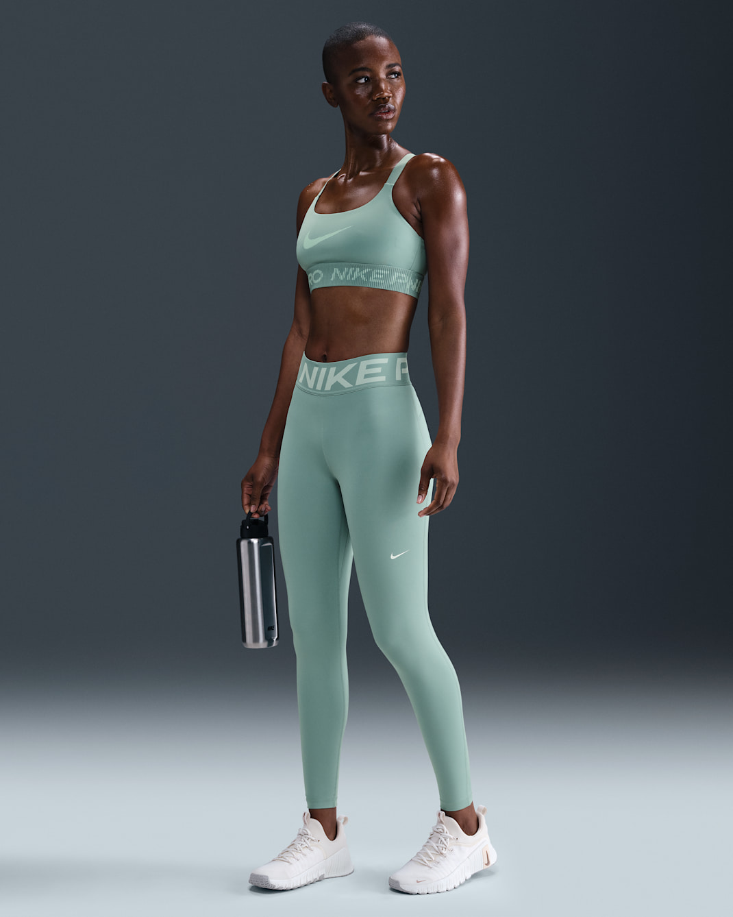 Nike Pro Sculpt Yüksek Belli Tam Boy Kadın Taytı - Cannon/Beyaz