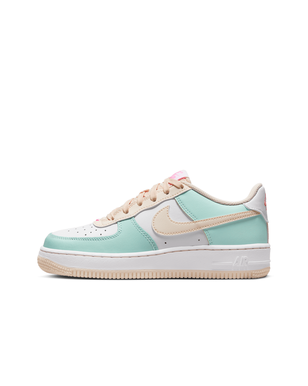 Nike Air Force 1 Older Kids' Shoes - Jade Ice/White/Pink Spell/Guava Ice