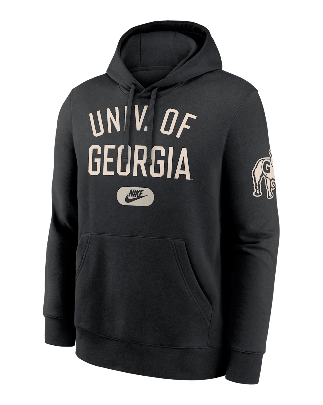 Georgia Club Men's Nike College Pullover Hoodie - Black