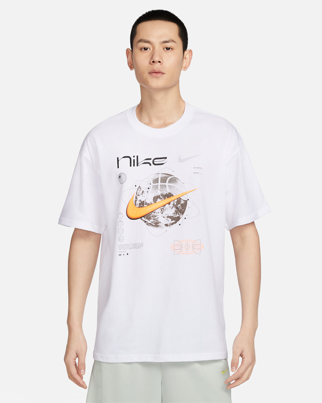 เสื้อยืดบาสเก็ตบอลผู้ชาย Max90 Nike - ขาว