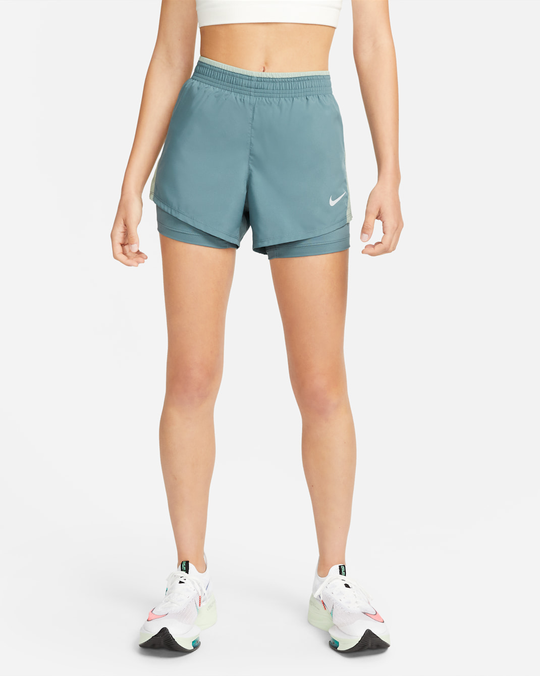 Nike 10K Women's 2-in-1 Running Shorts - Hasta/Jade Smoke/Hasta/Wolf Grey