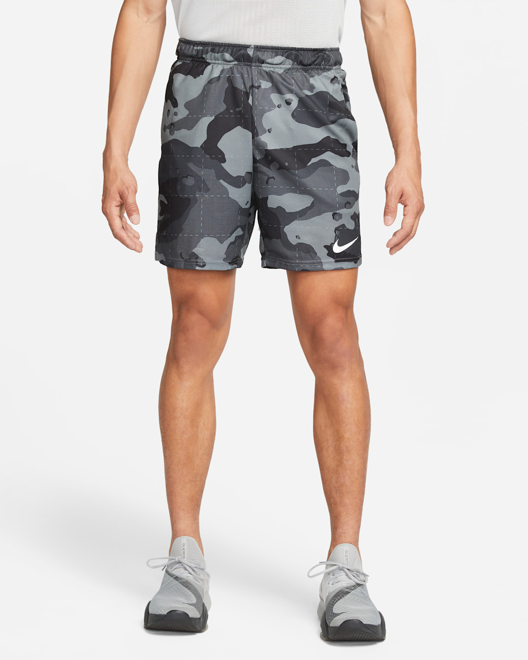 Nike Dri-FIT Men's Camo Training Shorts - Smoke Grey/White