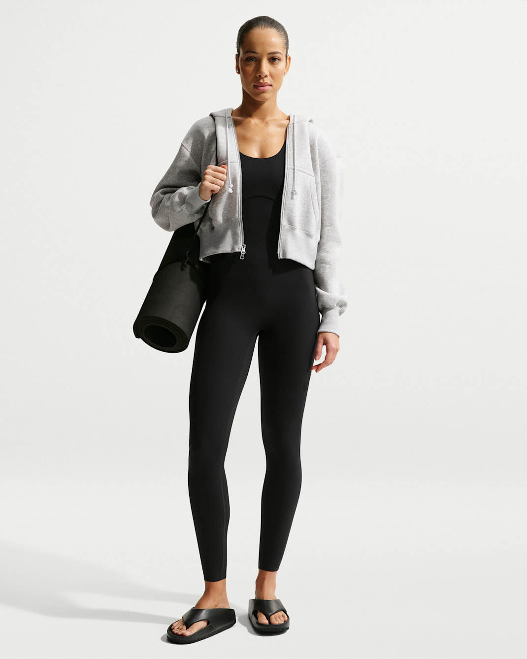 Nike Zenvy Women's Dri-FIT Full-Length Bodysuit - Black/Cool Grey