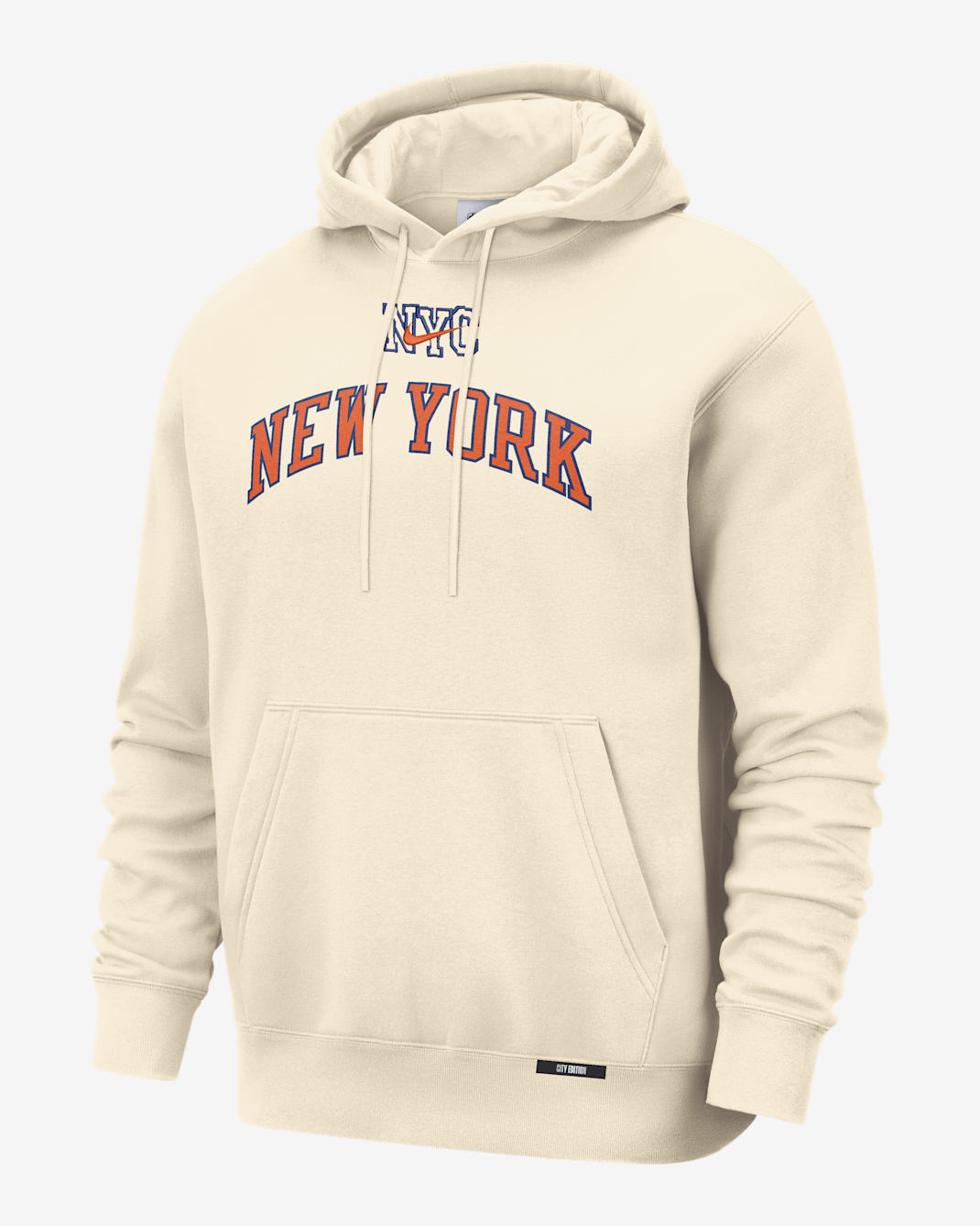 New York Knicks City Edition Men's Nike Basketball Club Pull-Over Hoodie - Natural