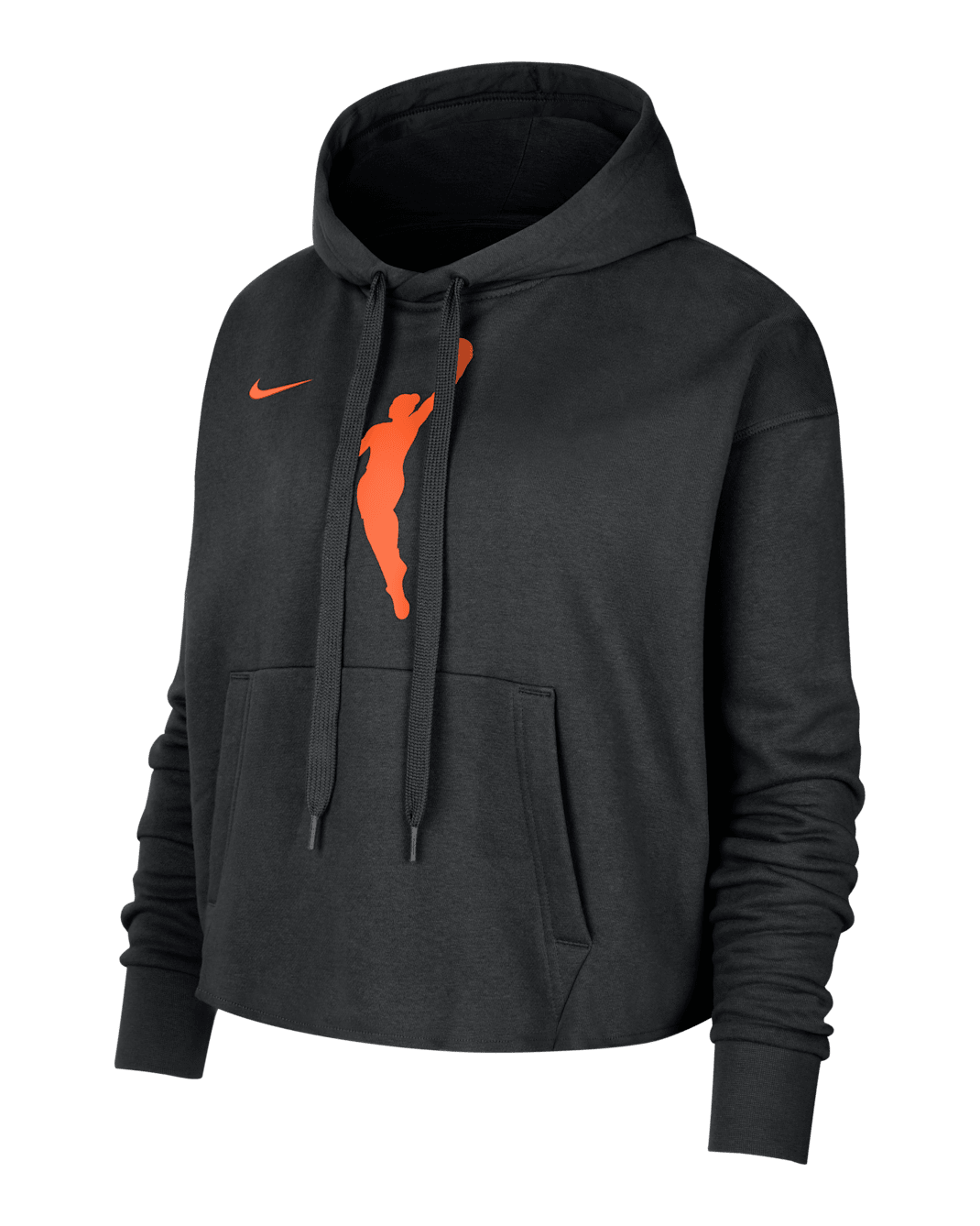 Team 13 Courtside Women's Nike WNBA Cropped Pullover Hoodie - Black/Brilliant Orange/Brilliant Orange