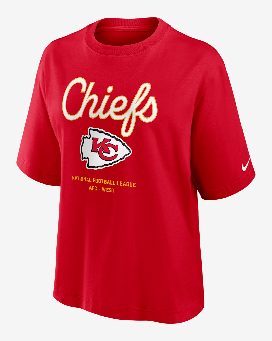 Kansas City Chiefs Essential Script Boxy Women's Nike NFL T-Shirt - Red
