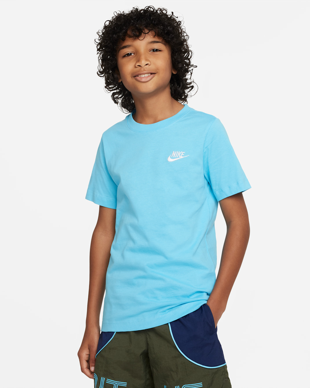 Nike Sportswear Older Kids' T-Shirt - Baltic Blue/White